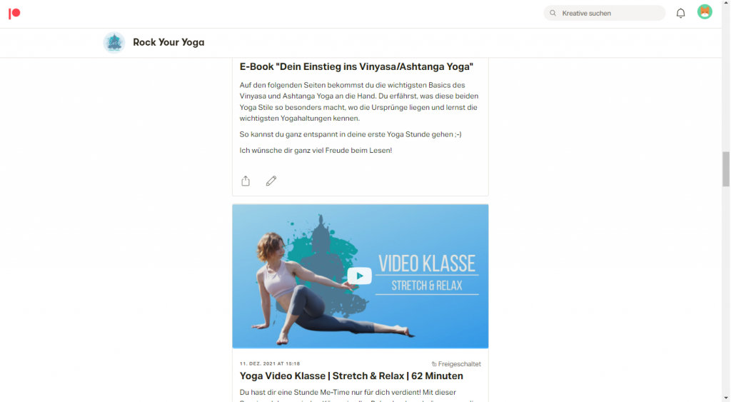 So funktioniert`s - Rock Your Yoga - rockyouryoga.de - Yoga Online Stream - Anmeldung bei Patreon 3