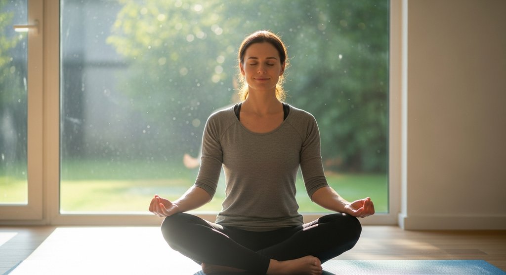Eine Frau findet durch Yoga für innere Ruhe zu mehr Gelassenheit und Frieden.