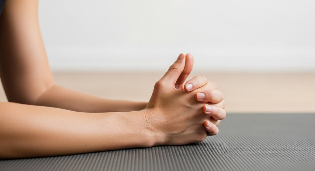 Die korrekte Arm- und Handhaltung als stabile Basis für den Yoga Kopfstand.